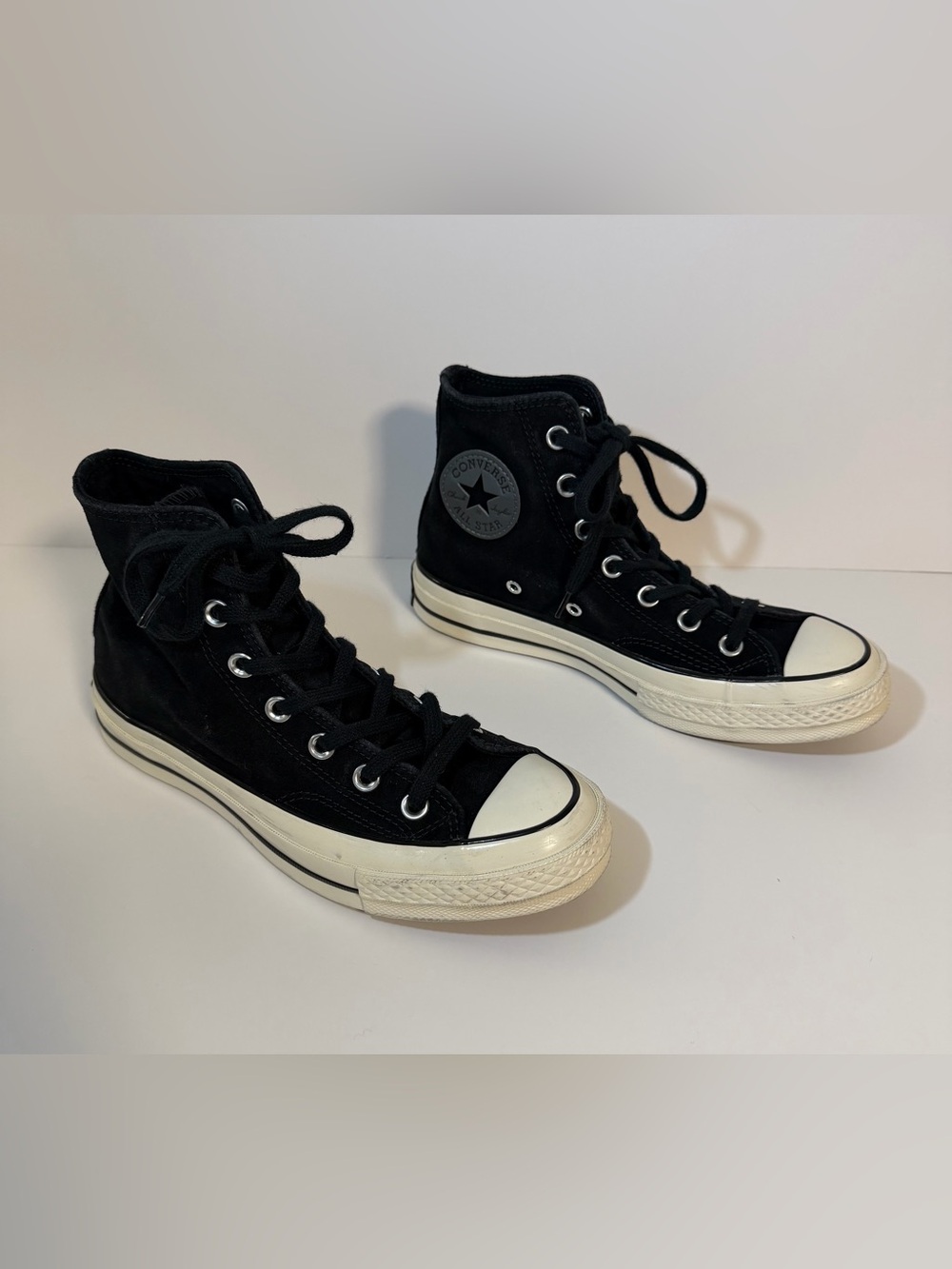 Chuck 70 Converse Suede Shoes High 'Black White' A01458C High Top Sneakers M5/W7